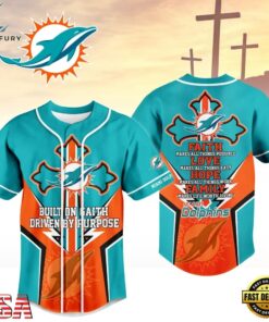 Miami Dolphins NFL Blessed Beyond The Score Baseball Jersey, NFL Baseball Shirt Miami Dolphins Nfl Blessed Beyond The Score Baseball Jersey
