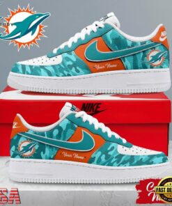 Miami Dolphins NFL End Zone Energy Custom Air Force 1 Shoes Sneaker, NFL Fan AF1 Shoes Miami Dolphins Nfl End Zone Energy Custom Air Force 1 Shoes Sneaker
