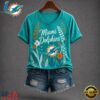 Miami Dolphins NFL Floral Garden V Neck T Shirt, NFL Team V Neck Tee Miami Dolphins Nfl Floral Garden V Neck T Shirt