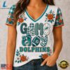 Miami Dolphins NFL Football Flowers Team Pride V Neck T Shirt, NFL Team V Neck Tee Miami Dolphins Nfl Football Flowers Team Pride V Neck T Shirt
