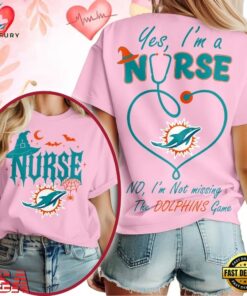 Miami Dolphins NFL Night Shift Never Misses Game Day Halloween Nurse Unisex 3D Shirt, Sports Fans 3D Shirt Miami Dolphins Nfl Night Shift Never Misses Game Day Halloween Nurse Unisex 3D Shirt
