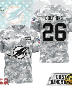 Miami Dolphins NFL Salute to Service Custom Name & Number Camo 3D Shirt, Sports Fans 3D Shirt Miami Dolphins Nfl Salute TO Service Custom Name Number Camo 3D Shirt