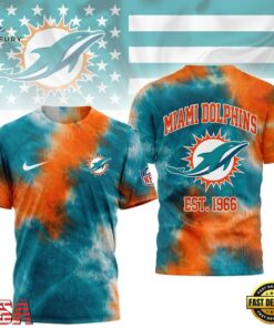 Miami Dolphins NFL Sunday Legends Tie Dye 3D Shirt, Sports Fans 3D Shirt Miami Dolphins Nfl Sunday Legends Tie Dye 3D Shirt
