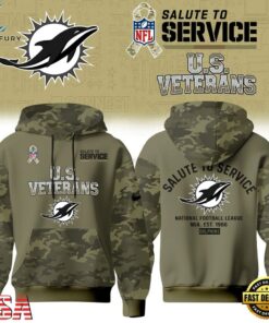 Miami Dolphins NFL US Veterans Salute To Service 2026 Hoodie Shirt, Sports Fans 3D Shirt Miami Dolphins Nfl US Veterans Salute TO Service 2026 Hoodie Shirt