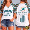 Miami Dolphins NFL vs All Y' All United We Stand V Neck T Shirt, NFL Team V Neck Tee Miami Dolphins Nfl VS All Y All United WE Stand V Neck T Shirt