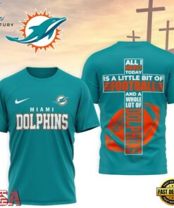 Miami Dolphins NFL Whole Lot of Football Christian Cross 3D Shirt, Sports Fans 3D Shirt Miami Dolphins Nfl Whole Lot OF Football Christian Cross 3D Shirt