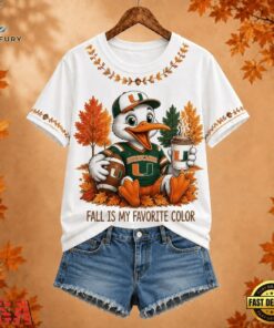 Miami Hurricanes NCAA Fall Is My Favorite Color Football Unisex 3D Shirt, NCAA 3D Graphic Tee Miami Hurricanes Ncaa Fall IS MY Favorite Color Football Unisex 3D Shirt