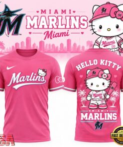 Miami Marlins x Hello Kitty Night 2026 Graphic 3D Shirt, Viral 3D Graphic Tee Miami Marlins X Hello Kitty Night 2026 Graphic 3D Shirt