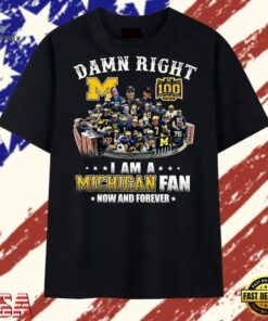 Michigan Wolverines 100 Years Damn Right Fan Vintage Football T Shirt, Trendy 2D Print Shirt Michigan Wolverines 100 Years Damn Right Fan Vintage Football T Shirt