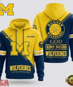 Michigan Wolverines 2026 NCAA Personalized Faith Family Football Hoodie, NCAA 3D Graphic Tee Michigan Wolverines 2026 Ncaa Personalized Faith Family Football Hoodie