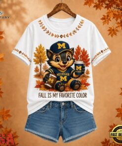 Michigan Wolverines NCAA Fall Is My Favorite Color Football Unisex 3D Shirt, NCAA 3D Graphic Tee Michigan Wolverines Ncaa Fall IS MY Favorite Color Football Unisex 3D Shirt