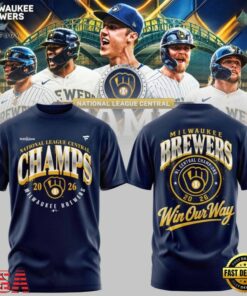 Milwaukee Brewers 2026 NL Central Champions Limited Edition T Shirt, Viral 3D Graphic Tee Milwaukee Brewers 2026 NL Central Champions Limited Edition T Shirt