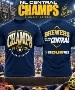 Milwaukee Brewers 2026 NL Central Division Champions Graphic T Shirt, Viral 3D Graphic Tee Milwaukee Brewers 2026 NL Central Division Champions Graphic T Shirt