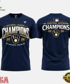 Milwaukee Brewers 2026 NL Central Division Champions T Shirt, Viral 3D Graphic Tee Milwaukee Brewers 2026 NL Central Division Champions T Shirt