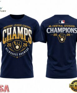 Milwaukee Brewers 2026 NL Central Division Champions T Shirt, Viral 3D Graphic Tee Milwaukee Brewers 2026 NL Central Division Champions T Shirt