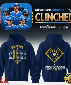 Milwaukee Brewers 2026 Postseason Clinched Hoodie, Viral 3D Graphic Tee Milwaukee Brewers 2026 Postseason Clinched Hoodie