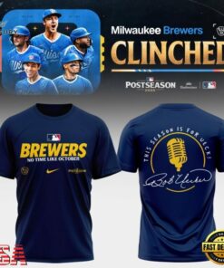 Milwaukee Brewers 2026 Postseason Clinched T Shirt, Viral 3D Graphic Tee Milwaukee Brewers 2026 Postseason Clinched T Shirt