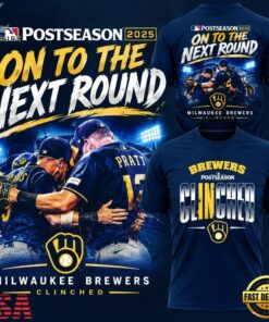 Milwaukee Brewers 2026 Postseason Clinched Win Our Way Graphic T Shirt, Viral 3D Graphic Tee Milwaukee Brewers 2026 Postseason Clinched Win Our Way Graphic T Shirt