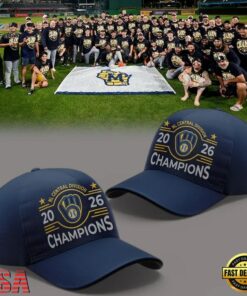Milwaukee Brewers NL Central Division Champion Win Our Way 2026 Baseball Cap, Fashion Baseball Cap Milwaukee Brewers NL Central Division Champion Win Our Way 2026 Baseball Cap