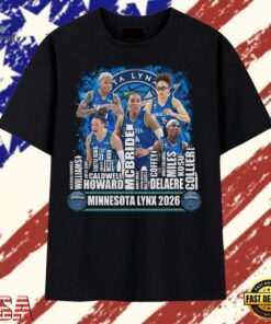 Minnesota Lynx 2026 Roster Basketball Players Graphic T Shirt, Trendy 2D Print Shirt Minnesota Lynx 2026 Roster Basketball Players Graphic T Shirt