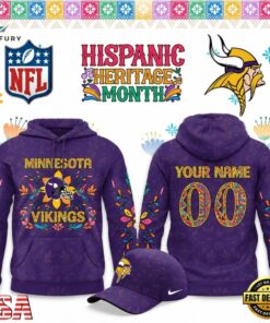 Minnesota Vikings 2026 Hispanic Heritage Month Limited Custom Hoodie, Viral 3D Graphic Tee Minnesota Vikings 2026 Hispanic Heritage Month Limited Custom Hoodie