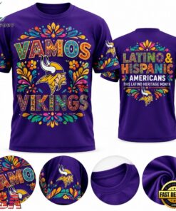 Minnesota Vikings 2026 Latino Heritage Month Graphic T Shirt, Viral 3D Graphic Tee Minnesota Vikings 2026 Latino Heritage Month Graphic T Shirt