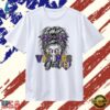 Minnesota Vikings Girl Messy Bun Sunglasses T Shirt, Trendy 2D Print Shirt Minnesota Vikings Girl Messy Bun Sunglasses T Shirt