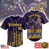 Minnesota Vikings NFL Breast Cancer Hope Over Fear Baseball Jersey, NFL Baseball Shirt Minnesota Vikings Nfl Breast Cancer Hope Over Fear Baseball Jersey