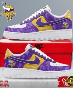 Minnesota Vikings NFL End Zone Energy Custom Air Force 1 Shoes Sneaker, NFL Fan AF1 Shoes Minnesota Vikings Nfl End Zone Energy Custom Air Force 1 Shoes Sneaker