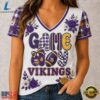 Minnesota Vikings NFL Football Flowers Team Pride V Neck T Shirt, NFL Team V Neck Tee Minnesota Vikings Nfl Football Flowers Team Pride V Neck T Shirt