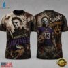Minnesota Vikings NFL Michael Myers Sunday Nightmares Horror Halloween 3D T Shirt, Sports Fans 3D Shirt Minnesota Vikings Nfl Michael Myers Sunday Nightmares Horror Halloween 3D T Shirt