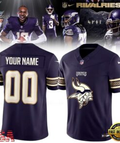 Minnesota Vikings NFL Rivalries 2026 Custom Name And Number Football Jersey, Fashion Football Jersey Minnesota Vikings Nfl Rivalries 2026 Custom Name And Number Football Jersey