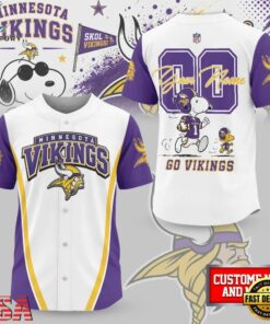 Minnesota Vikings NFL Snoopy Ultimate Game Day Personalized Jersey Shirt, NFL Baseball Shirt Minnesota Vikings Nfl Snoopy Ultimate Game Day Personalized Jersey Shirt