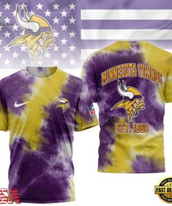 Minnesota Vikings NFL Sunday Legends Tie Dye 3D Shirt, Sports Fans 3D Shirt Minnesota Vikings Nfl Sunday Legends Tie Dye 3D Shirt