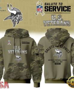 Minnesota Vikings NFL US Veterans Salute To Service 2026 Hoodie Shirt, Sports Fans 3D Shirt Minnesota Vikings Nfl US Veterans Salute TO Service 2026 Hoodie Shirt