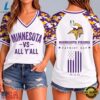 Minnesota Vikings NFL vs All Y' All United We Stand V Neck T Shirt, NFL Team V Neck Tee Minnesota Vikings Nfl VS All Y All United WE Stand V Neck T Shirt