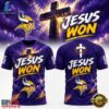 Minnesota Vikings x Jesus Won 2026 Special New T Shirt, Viral 3D Graphic Tee Minnesota Vikings X Jesus Won 2026 Special New T Shirt