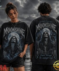 Moonshine, Born Under The Pale Moon, Dance Through The Midnight Haze 3D Shirt, Trending Music 3D Tee Moonshine Born Under The Pale Moon Dance Through The Midnight Haze 3D Shirt