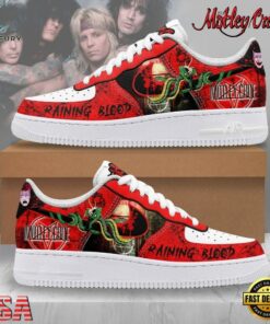 Motley Crue Raining Blood Custom Air Force 1 Shoes, Music Lover AF1 Shoes Motley Crue Raining Blood Custom Air Force 1 Shoes