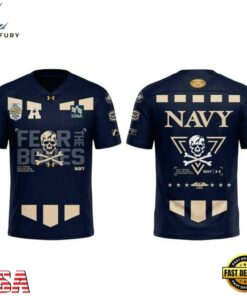Navy Under Armour 100th Anniversary 2026 Fear The Bones Football Jersey, Fashion Football Jersey Navy Under Armour 100th Anniversary 2026 Fear The Bones Football Jersey