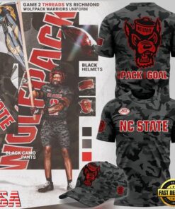 NC State Football Black Camo 2026 T Shirt, Viral 3D Graphic Tee NC State Football Black Camo 2026 T Shirt