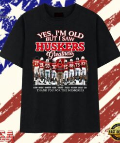 Nebraska Huskers Greatness Vintage Legends Football Graphic T Shirt, Trendy 2D Print Shirt Nebraska Huskers Greatness Vintage Legends Football Graphic T Shirt