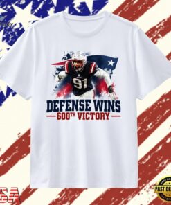 New England Patriots Defense Wins 600th Victory T Shirt, Trendy 2D Print Shirt New England Patriots Defense Wins 600th Victory T Shirt