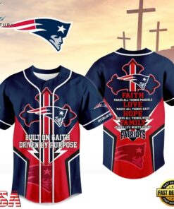 New England Patriots NFL Blessed Beyond The Score Baseball Jersey, NFL Baseball Shirt New England Patriots Nfl Blessed Beyond The Score Baseball Jersey