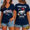 New England Patriots NFL Hello Kitty Football V Neck T Shirt, NFL Team V Neck Tee New England Patriots Nfl Hello Kitty Football V Neck T Shirt