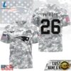 New England Patriots NFL Salute to Service Custom Name & Number Camo 3D Shirt, Sports Fans 3D Shirt New England Patriots Nfl Salute TO Service Custom Name Number Camo 3D Shirt