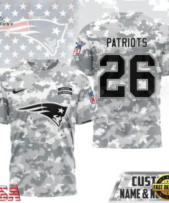 New England Patriots NFL Salute to Service Custom Name & Number Camo 3D Shirt, Sports Fans 3D Shirt New England Patriots Nfl Salute TO Service Custom Name Number Camo 3D Shirt
