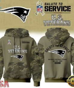 New England Patriots NFL US Veterans Salute To Service 2026 Hoodie Shirt, Sports Fans 3D Shirt New England Patriots Nfl US Veterans Salute TO Service 2026 Hoodie Shirt