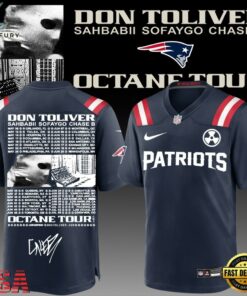 New England Patriots x Don Toliver Octane Tour Football Jersey, Fashion Football Jersey New England Patriots X Don Toliver Octane Tour Football Jersey