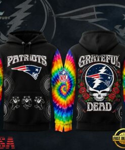 New England Patriots x Grateful Dead Night 2026 Hoodie, Trending Music 3D Tee New England Patriots X Grateful Dead Night 2026 Hoodie